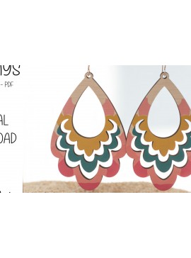 Σετ των 3 Intra απο ξύλο plywood 3mm-4mm πάχος Σκουλαρίκια Boho Teardrop Scallop Δίασταση 3x3 cm INTRAFABR-122379820