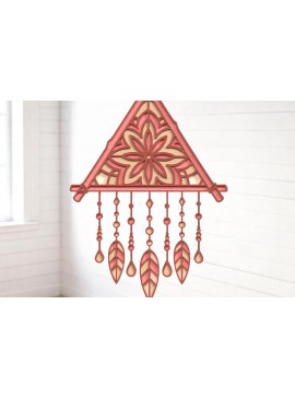 Σετ των 3 Intra απο ξύλο plywood 3mm-4mm πάχος Boho Triangle Dreamcatcher Δίασταση 8x8 cm INTRAFABR-121402545