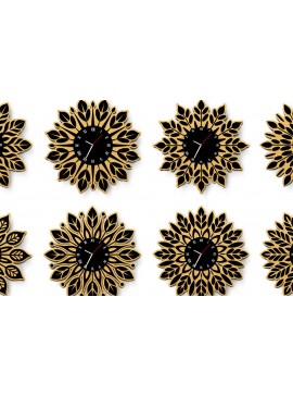 Σετ των 3 Intra απο ξύλο plywood 3mm-4mm πάχος Boho Ρολόι τοίχου Art Design Δίασταση 8x8 cm INTRAFABR-121066763