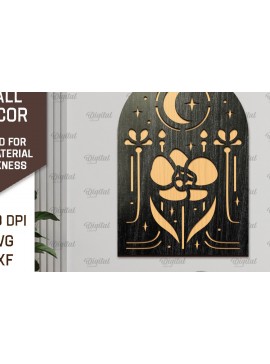 Σετ των 2 Intra απο ξύλο plywood 3mm-4mm πάχος Σχέδιο κοπής με λέιζερ διακόσμηση τοίχου Boho Δίασταση 30x20 cm INTRAFABR-103399074