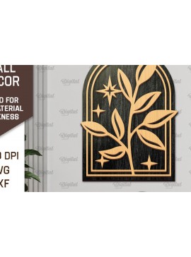 Σετ των 2 Intra απο ξύλο plywood 3mm-4mm πάχος Σχέδιο κοπής με λέιζερ διακόσμηση τοίχου Boho Δίασταση 30x20 cm INTRAFABR-103398538