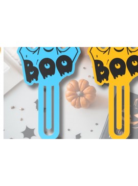 Σετ των 2 Intra απο ξύλο plywood 3mm-4mm πάχος Boo Ghost Halloween Bookmark | Κοπή χαρτιού Δίασταση 15x15 cm INTRAFABR-78557387