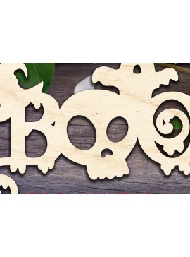 Σετ των 2 Intra απο ξύλο plywood 3mm-4mm πάχος Σημάδι Boo Δίασταση 15x15 cm INTRAFABR-29872817