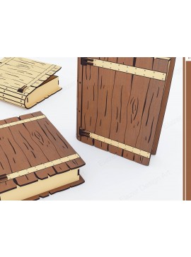 Σετ των 3 Intra απο ξύλο plywood 3mm-4mm πάχος Book Box , Gift Box Δίασταση 10x10 cm INTRAFABR-77947947