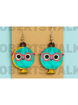 Σετ των 3 Intra απο ξύλο plywood 3mm-4mm πάχος Book Earrings – Στοίβα βιβλίων Δίασταση 2x2 cm INTRAFABR-124968235