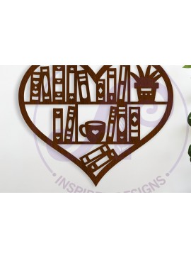 Σετ των 3 Intra απο ξύλο plywood 3mm-4mm πάχος Επιτοίχια ταμπέλα Heart Lovers Book, . Δίασταση 10x10 cm INTRAFABR-122229445