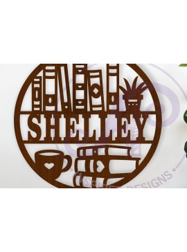 Σετ των 2 Intra απο ξύλο plywood 3mm-4mm πάχος Book Lovers Name Wall Art Sign, Δίασταση 12x12 cm INTRAFABR-120770624