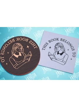 Σετ των 2 Intra απο ξύλο plywood 3mm-4mm πάχος Σφραγίδα βιβλίου | Ex Libris | Γραμματόσημο Δίασταση 15x15 cm INTRAFABR-99695032