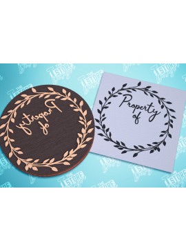 Σετ των 2 Intra απο ξύλο plywood 3mm-4mm πάχος Σφραγίδα βιβλίου | Ex Libris | Γραμματόσημο Δίασταση 15x15 cm INTRAFABR-99695049