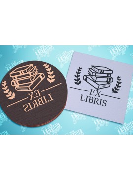 Σετ των 3 Intra απο ξύλο plywood 3mm-4mm πάχος Σφραγίδα βιβλίου | Ex Libris | Γραμματόσημο Δίασταση 15x15 cm INTRAFABR-99695056