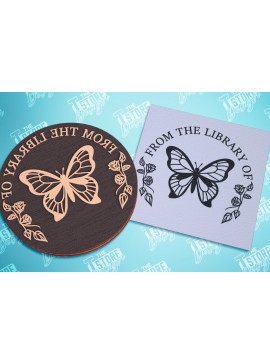 Σετ των 2 Intra απο ξύλο plywood 3mm-4mm πάχος Σφραγίδα βιβλίου | Ex Libris | Γραμματόσημο Δίασταση 15x15 cm INTRAFABR-99695061