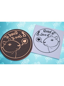 Σετ των 2 Intra απο ξύλο plywood 3mm-4mm πάχος Σφραγίδα βιβλίου | Ex Libris | Γραμματόσημο Δίασταση 15x15 cm INTRAFABR-99695072