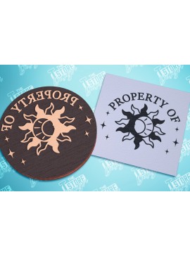 Σετ των 2 Intra απο ξύλο plywood 3mm-4mm πάχος Σφραγίδα βιβλίου | Ex Libris | Γραμματόσημο Δίασταση 15x15 cm INTRAFABR-99695029