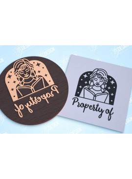 Σετ των 2 Intra απο ξύλο plywood 3mm-4mm πάχος Βιβλίο Σφραγίδα κοπής με λέιζερ | Γραμματόσημο Δίασταση 15x15 cm INTRAFABR-99064706