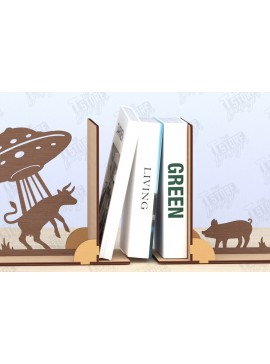 Σετ των 2 Intra απο ξύλο plywood 3mm-4mm πάχος Βιβλιοθήκη με λέιζερ | Πώμα βιβλίου | CNC Δίασταση 15x15 cm INTRAFABR-119955493