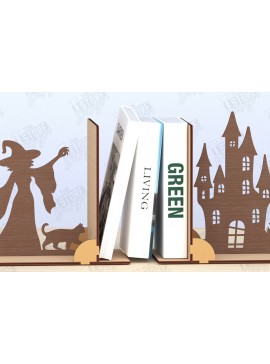 Σετ των 2 Intra απο ξύλο plywood 3mm-4mm πάχος Βιβλιοθήκη με λέιζερ | Πώμα βιβλίου | CNC Δίασταση 15x15 cm INTRAFABR-119955498