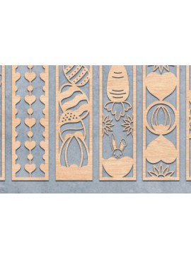 Σετ των 2 Intra απο ξύλο plywood 3mm-4mm πάχος Σελιδοδείκτης Πασχαλινό σχέδιο κοπής με λέιζερ Δίασταση 15x15 cm INTRAFABR-64235083