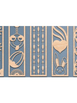 Σετ των 2 Intra απο ξύλο plywood 3mm-4mm πάχος Σελιδοδείκτης Πασχαλινό σχέδιο κοπής με λέιζερ Δίασταση 15x15 cm INTRAFABR-64235034