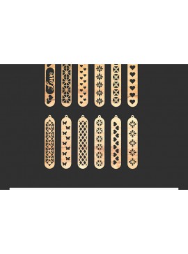 Σετ των 3 Intra απο ξύλο plywood 3mm-4mm πάχος Σελιδοδείκτης αρχείου αποκοπής λέιζερ Δίασταση 4x4 cm INTRAFABR-105207658