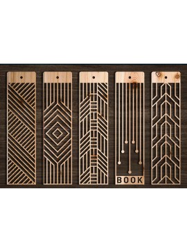 Σετ των 2 Intra απο ξύλο plywood 3mm-4mm πάχος Σελιδοδείκτης  Set Δίασταση 10x20 cm INTRAFABR-103890650