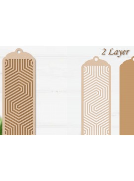 Σετ των 2 Intra απο ξύλο plywood 3mm-4mm πάχος Σελιδοδείκτης κοπής με λέιζερ με στρώσεις χαρτιού Δίασταση 10x20 cm INTRAFABR-94225717