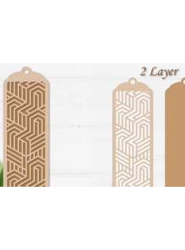 Σετ των 2 Intra απο ξύλο plywood 3mm-4mm πάχος Σελιδοδείκτης κοπής με λέιζερ με στρώσεις χαρτιού Δίασταση 10x20 cm INTRAFABR-94225244
