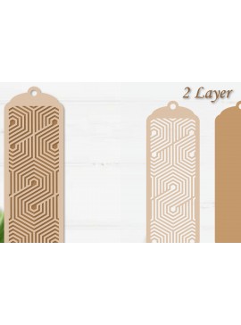 Σετ των 2 Intra απο ξύλο plywood 3mm-4mm πάχος Σελιδοδείκτης κοπής με λέιζερ με στρώσεις χαρτιού Δίασταση 10x20 cm INTRAFABR-94225420