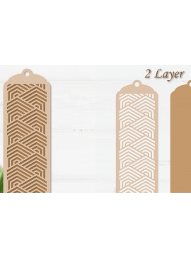 Σετ των 2 Intra απο ξύλο plywood 3mm-4mm πάχος Σελιδοδείκτης κοπής με λέιζερ με στρώσεις χαρτιού Δίασταση 10x20 cm INTRAFABR-94224961