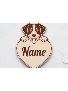 Σετ των 3 Intra απο ξύλο plywood 3mm-4mm πάχος Μπρελόκ Border Collie Dog Δίασταση 6x6 cm INTRAFABR-122244982