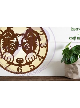 Σετ των 3 Intra απο ξύλο plywood 3mm-4mm πάχος Border Collie Dog Ρολόι τοίχου με λέιζερ Δίασταση 8x8 cm INTRAFABR-107998646