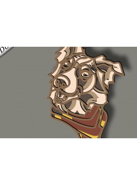 Σετ των 2 Intra απο ξύλο plywood 3mm-4mm πάχος Border Collie Multilayer /3D Layered Δίασταση 30x20 cm INTRAFABR-64872323