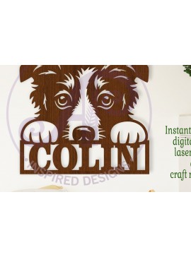 Σετ των 3 Intra απο ξύλο plywood 3mm-4mm πάχος Επιγραφή τοίχου με όνομα Border Collie, Δίασταση 10x10 cm INTRAFABR-117130945