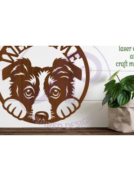 Σετ των 3 Intra απο ξύλο plywood 3mm-4mm πάχος Border Collie Welcome Wall Art Sign, Δίασταση 10x10 cm INTRAFABR-113671769