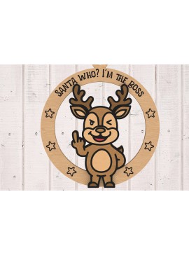 Σετ των 2 Intra απο ξύλο plywood 3mm-4mm πάχος Boss Reindeer Middle Finger Δίασταση 30x20 cm INTRAFABR-109665313