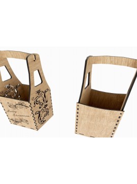 Σετ των 2 Intra απο ξύλο plywood 3mm-4mm πάχος Bottle Box 2 Type  Δίασταση 15x15 cm INTRAFABR-113817773