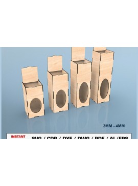 Σετ των 2 Intra απο ξύλο plywood 3mm-4mm πάχος κοπής με λέιζερ Bottle Box Δίασταση 15x15 cm INTRAFABR-93394197