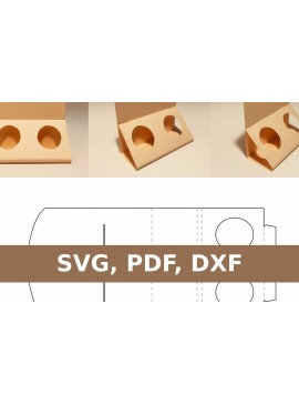 Σετ των 3 Intra απο ξύλο plywood 3mm-4mm πάχος Οθόνη μπουκαλιών, δύο βάσεις Δίασταση 10x10 cm INTRAFABR-33522220