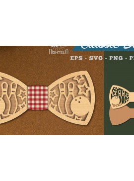 Σετ των 2 Intra απο ξύλο plywood 3mm-4mm πάχος Bowling Bowtie Δίασταση 15x15 cm INTRAFABR-112552573