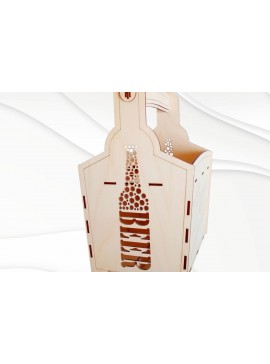 Σετ των 2 Intra απο ξύλο plywood 3mm-4mm πάχος Κουτί τσάντα για μπύρα, διάνυσμα μοτίβο κοπής Δίασταση 15x15 cm INTRAFABR-33693158