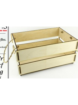 Σετ των 2 Intra απο ξύλο plywood 3mm-4mm πάχος Κουτί, Καλάθι. Διάνυσμα μοντέλο Δίασταση 15x15 cm INTRAFABR-88056145