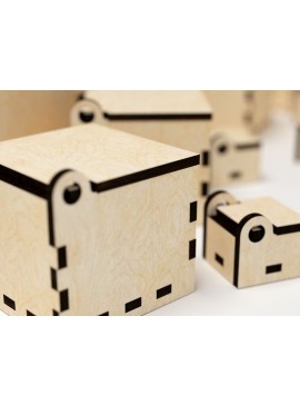 Σετ των 2 Intra απο ξύλο plywood 3mm-4mm πάχος κουτιού Δίασταση 15x15 cm INTRAFABR-33680177