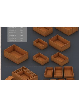 Σετ των 3 Intra απο ξύλο plywood 3mm-4mm πάχος Δέσμη προτύπου κοπής κουτιού134 Δίασταση 1x1 cm INTRAFABR-118107038