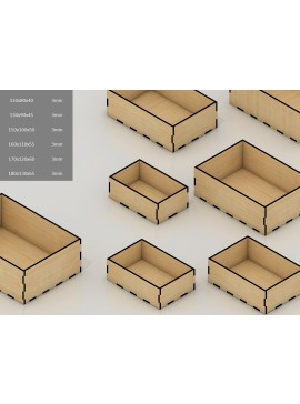 Σετ των 2 Intra απο ξύλο plywood 3mm-4mm πάχος Box Model, Design Boxes κουτιών αποθήκευσης Δίασταση 30x20 cm INTRAFABR-60993848
