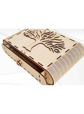 Σετ των 2 Intra απο ξύλο plywood 3mm-4mm πάχος Κουτί οβάλ δέντρο Δίασταση 15x15 cm INTRAFABR-30484715