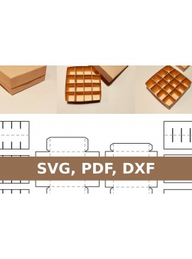 Σετ των 2 Intra απο ξύλο plywood 3mm-4mm πάχος Κουτί με θήκες Δίασταση 15x15 cm INTRAFABR-33522330