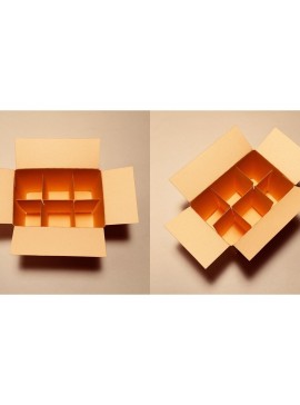 Σετ των 2 Intra απο ξύλο plywood 3mm-4mm πάχος Κουτί με θήκες Δίασταση 15x15 cm INTRAFABR-33099823