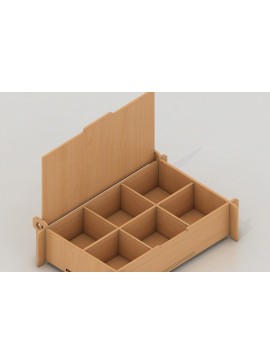 Σετ των 2 Intra απο ξύλο plywood 3mm-4mm πάχος Κουτί με διαχωριστικό / Κουτί με αναδιπλούμενο καπάκι Δίασταση 30x20 cm INTRAFABR-43065244