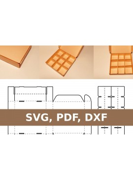 Σετ των 2 Intra απο ξύλο plywood 3mm-4mm πάχος Κουτί με διαχωριστικά Δίασταση 15x15 cm INTRAFABR-33523103