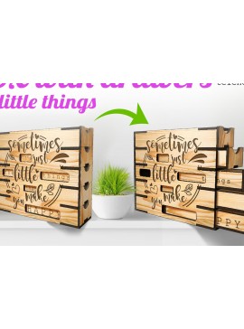 Intra απο ξύλο plywood 3mm-4mm πάχος Κουτί με συρτάρια για μικρά πράγματα Δίασταση 30x20 cm INTRAFABR-70931915