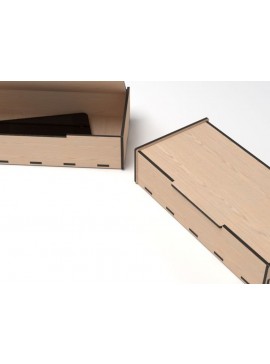 Σετ των 2 Intra απο ξύλο plywood 3mm-4mm πάχος Κουτί με καπάκι ανύψωσης Δίασταση 15x15 cm INTRAFABR-33680778